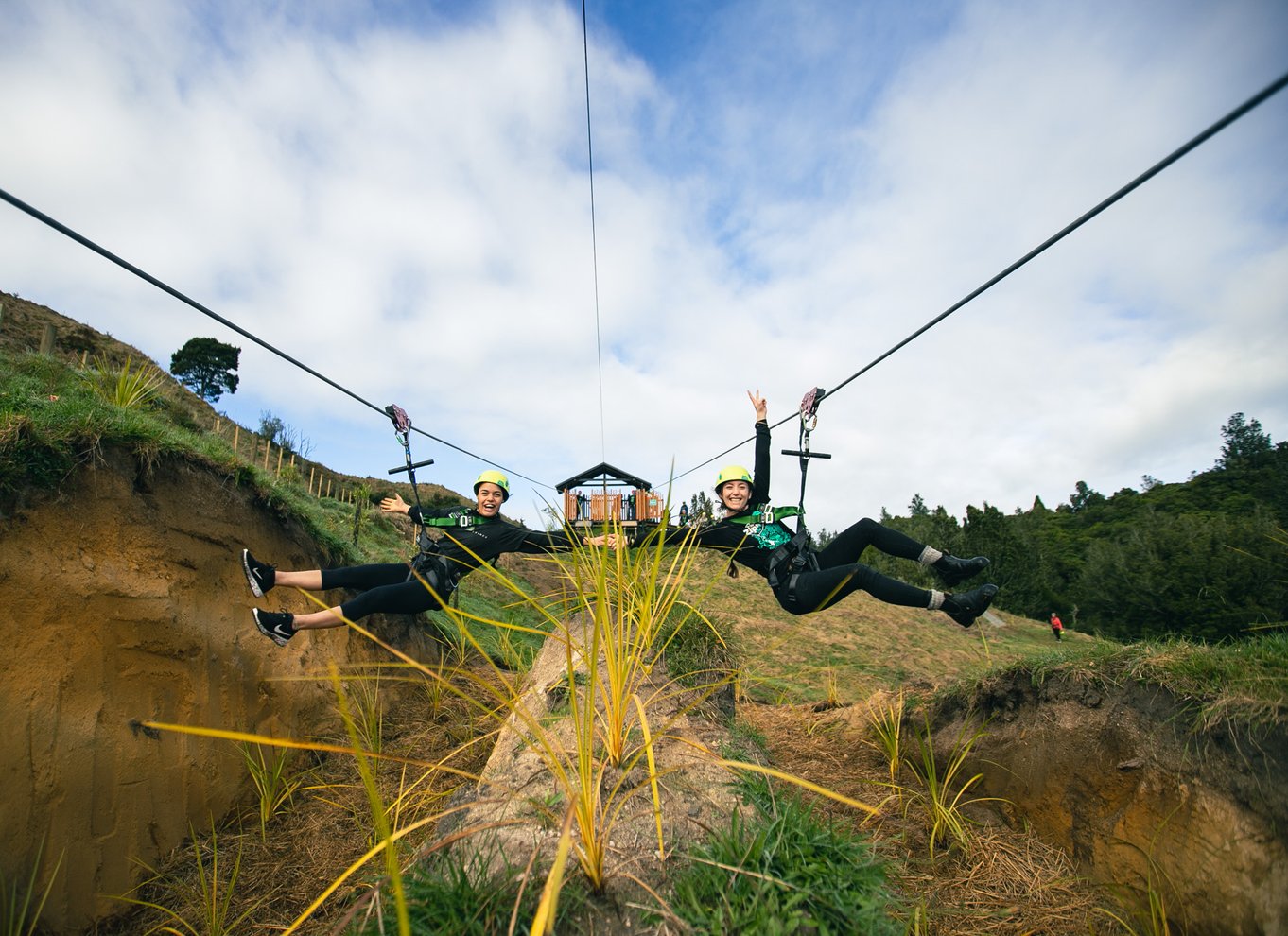 Okere Falls: Zipline over vandfald: Oplevelse