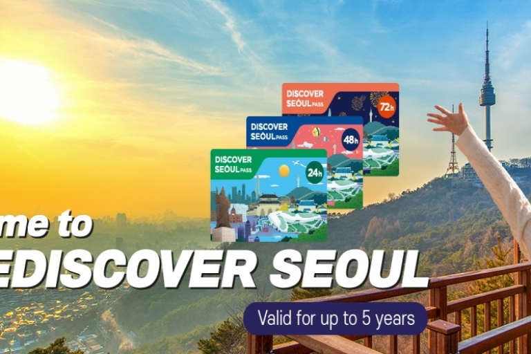 Pase de la ciudad de Seúl y tarjeta de transporte con más de 100 atraccionesDescubra Seúl Tarjeta de pase de 48 horas Recogida en Myeongdong