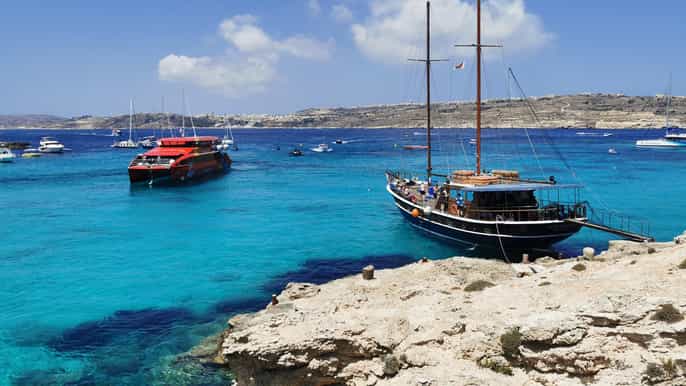 Von Sliema oder Bugibba: Comino Blue Lagoon Rundfahrt mit der Fähre