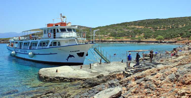 Van Agios Nikolaos: boottocht Spinalonga & BBQ op Kolokytha