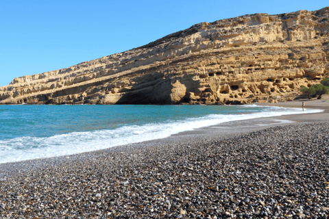 Heraklion: Viagem de 1 dia para Matala Beach, Hippie Caves e GortynServiço de busca em Heraklion, Amoudara e Kokini Hani