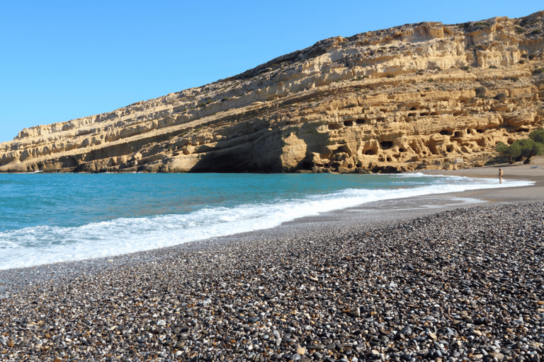 Desde Heraklion: excursión guiada de un día a la playa de Matala y las cuevas hippies