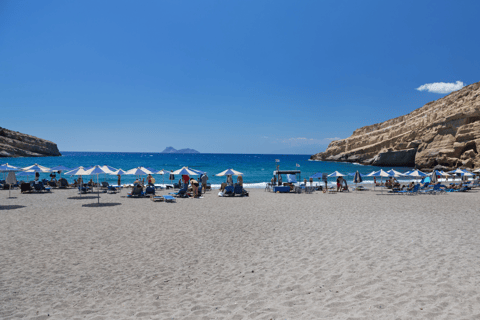 Desde Heraklion: excursión guiada de un día a la playa de Matala y las cuevas hippies