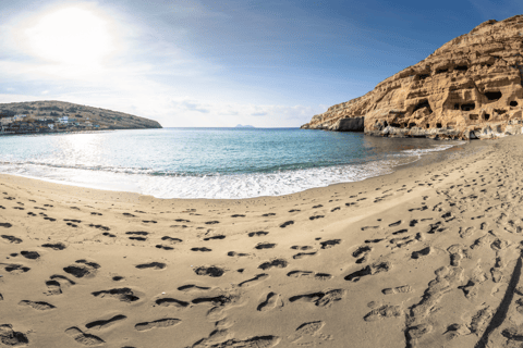 Heraklion: Viagem de 1 dia para Matala Beach, Hippie Caves e GortynServiço de busca em Heraklion, Amoudara e Kokini Hani