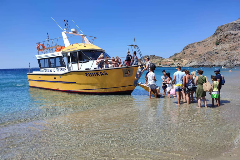 Heraklion: Preveli Palm Beach Boat Trip &amp; Rethymno Town TourPickup from Anisaras, Analipsi &amp; Gouves