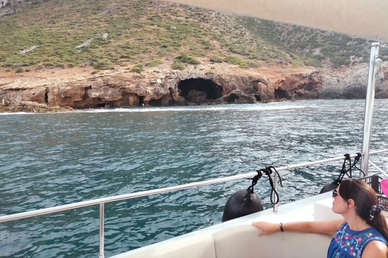 Denia : Visite en catamaran de la Cova Tallada et arrêt baignade