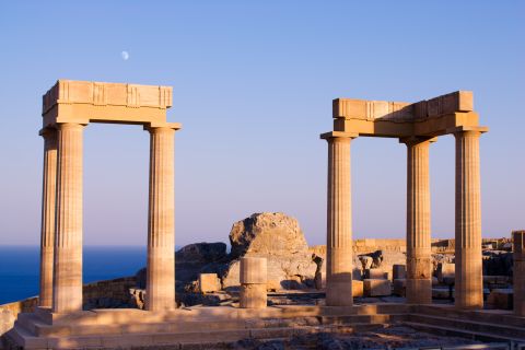 Rhodes : entrée pour l'ancienne Acropole de Lindos