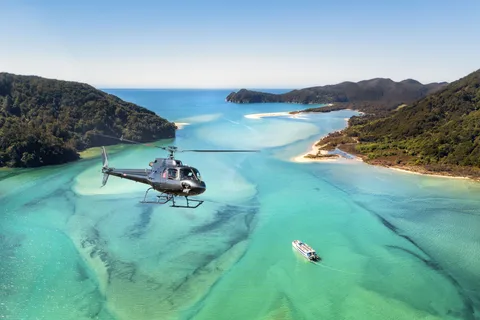 Parc national Abel Tasman : vol en hélicoptère avec atterrissage