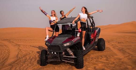 Dubai: Dune Buggy Desert Safari, Camel Ride & Sandboarding