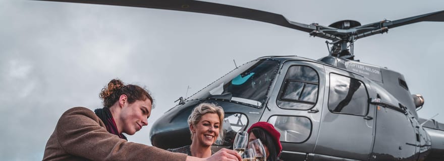 De Nelson: balade panoramique en hélicoptère et pique-nique en montagne