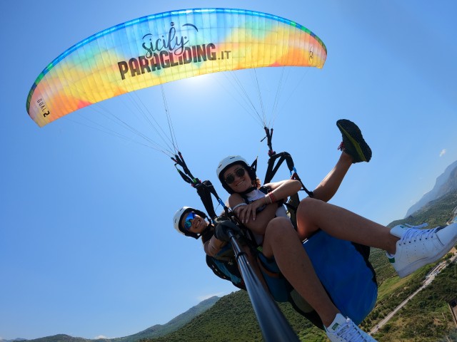 Visit Taormina Paragliding Tour with Instructor and GoPro Video in Letojanni, Italy