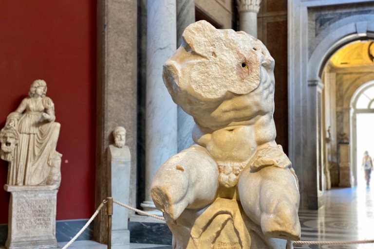 Vatikanmuseum & Sixtinische Kapelle Tour & Essen & WeinverkostungVon Rom aus: Vatikanische Museen mit reserviertem Eintritt und Verkostung
