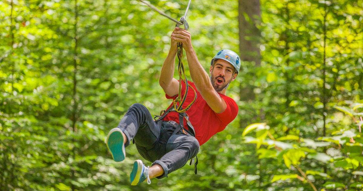 From Montreal: Treetop Trekking, Ziplines and beach activity | GetYourGuide