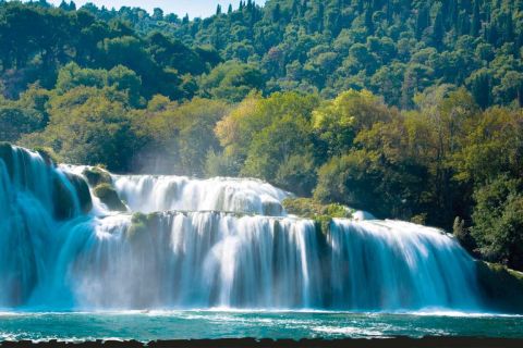 Split: Afternoon Krka Waterfalls Tour with Boat & Beach Time