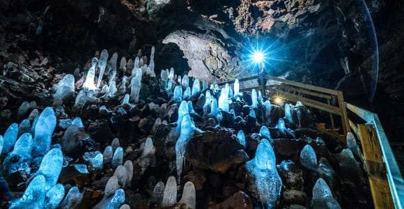 Reykjavik: Lava Cave, Hot Springs, Horses & Waterfalls Tour