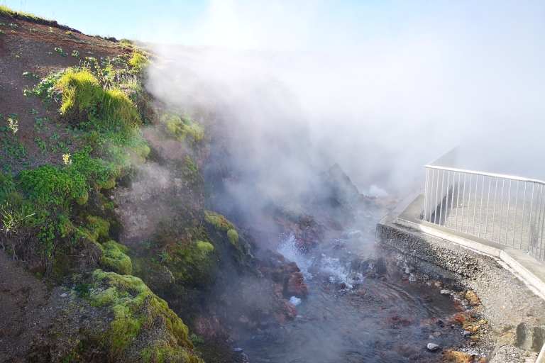 Reykjavik : grotte de lave, thermes et cascadesReykjavik: visite de la grotte de lave, des sources chaudes et des cascades