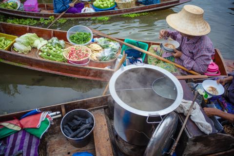 Desde Bangkok: mercado de Mae Klong, Mercado Flotant, barco