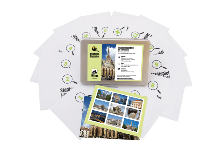 Viena: Excursión autoguiada a la caza del tesoroCaja de búsqueda del tesoro incl. gastos de envío en la UE