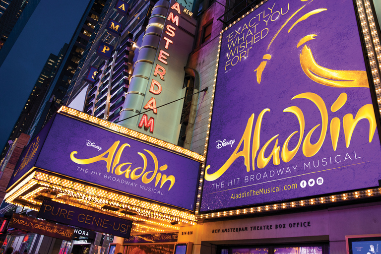 (Copy of) New York City: Biljetter till Aladdin på BroadwaySittplatser på bakre mezzaninen eller främre balkongen