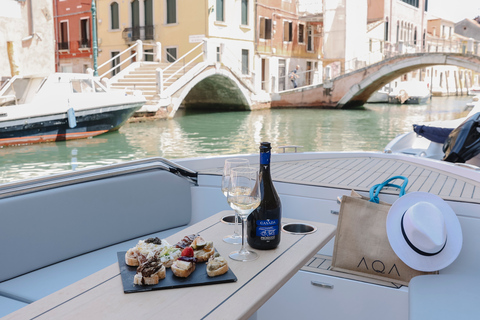 Venice: Explore Venice on Electric Boat Venice: Cruise on Electric Boat with Food Tasting
