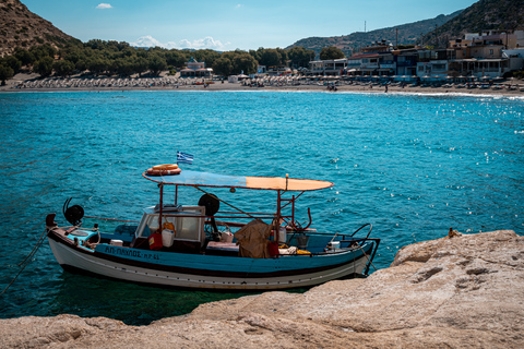 From Heraklion: Day Trip to Matala Hippie Beach and Caves Pickup from Sissi