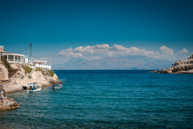 Da Heraklion: Escursione di un giorno alla spiaggia e alle grotte Hippie di MatalaPrelievo da Malia, Stalis, Hersonisos, Analipsi e Gouves