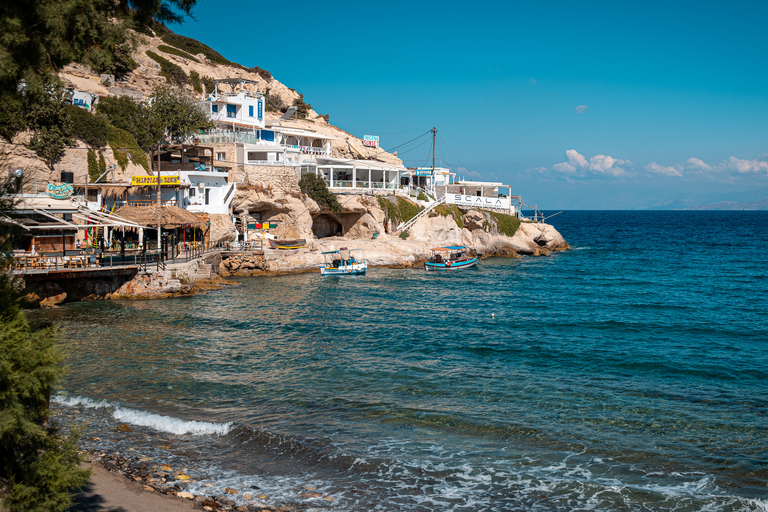 From Heraklion: Day Trip to Matala Hippie Beach and Caves Pickup from Sissi