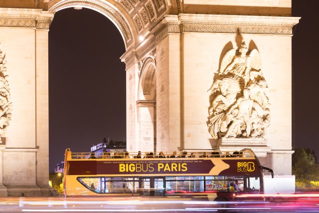 París: Gran Recorrido en Autobús Hop-on Hop-off y Recorrido Panorámico Nocturno