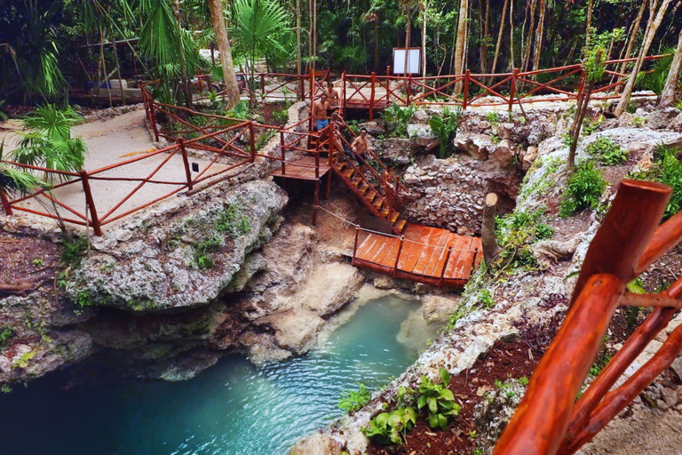 Cancún: Jednodniowa wycieczka do Cenotes z zipliningiem i paddleboardingiemCancún: Przygoda z cenotami z tyrolką i deskami wiosłowymi