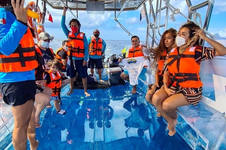 Van Cancun: Sightseeingtrip met glazen boot