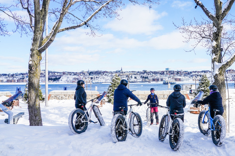 Quebec City: Tour guidato in Fat Bike del Vecchio Québec con bevanda caldaQuebec City: tour guidato in fat bike della vecchia Quebec con bevanda calda