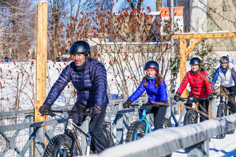 Quebec City: Wycieczka rowerowa z przewodnikiem po Starym Quebecu z gorącym napojemQuebec City: Old Quebec Guided Fat Bike Tour z gorącym napojem