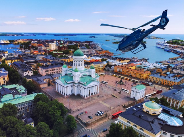 Visit Helsinki Eco-friendly Helicopter Sightseeing Tour in Vyand