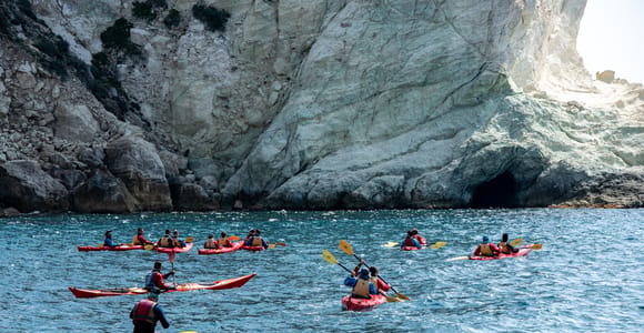 Santorini: Sea Kayaking with Light Lunch