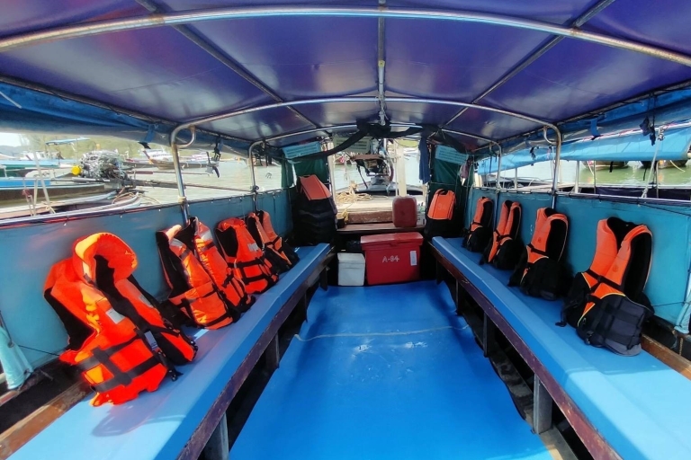 Krabi: privé luxe longtailboot naar Hong IslandKrabi: privé langstaartboottocht in de middag bij zonsondergang