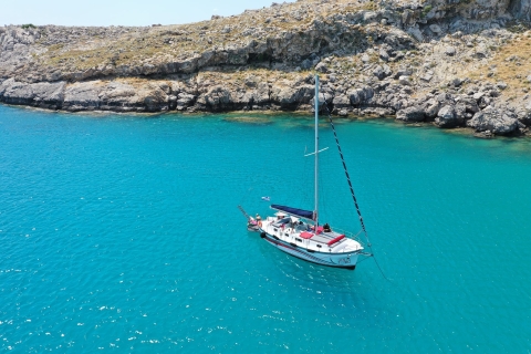 Lindos: Sailboat Cruise with Prosecco & Optional Yoga Class Half-Day Tour for Party Groups