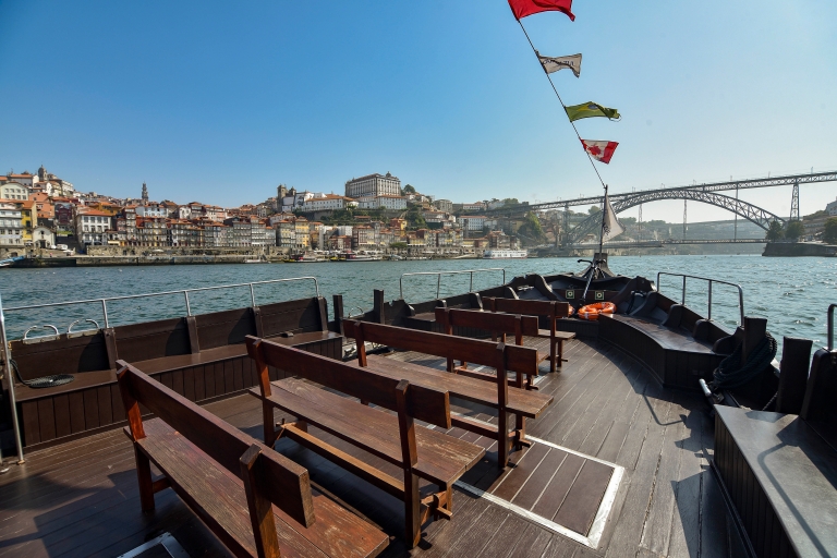 Porto: Brückenkreuzfahrt & optionaler Besuch der Welt der Entdeckungen50-minütige Brückenkreuzfahrt auf einem traditionellen Rabelo-Boot