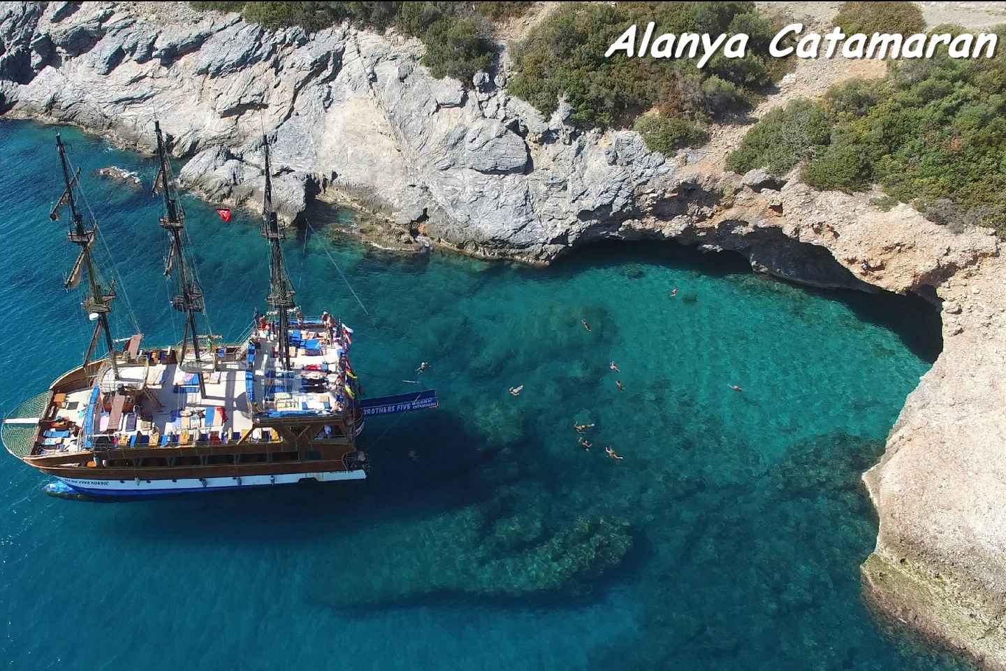 Alanya: Family-Friendly Catamaran Cruise with Castle Views