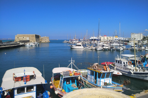 Heraklion: tour privado en bicicleta ecológica por la ciudad-degustación de comida-degustación de vinosHeraklion: recorrido turístico en bicicleta eléctrica con comida y vino