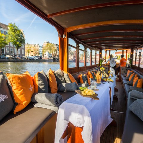 Activity image: Amsterdam: Classic Boat Cruise with Cheese & Wine Option