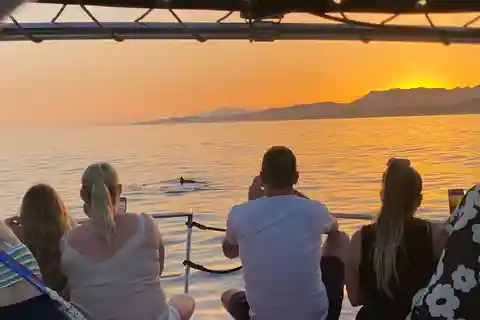Fuengirola : Tour en bateau au coucher du soleil avec une boisson