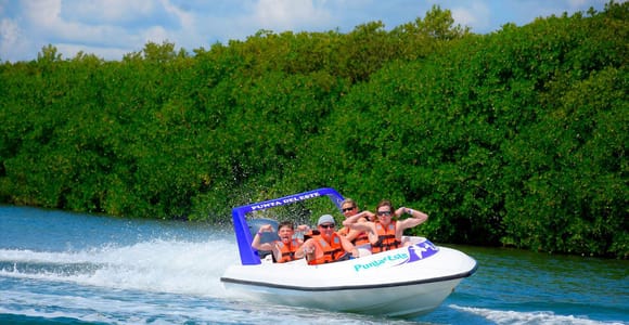 Cancun: Jungle Tour Adventure with Speedboat and Snorkeling