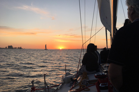 Lisbon: Sunset Sailing with Portuguese Wine and HistoryShared Sunset Tour