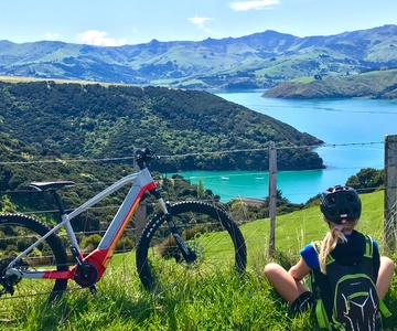 Akaroa: Tour guiado de bicicleta de montanha eléctrica-Lava Loop