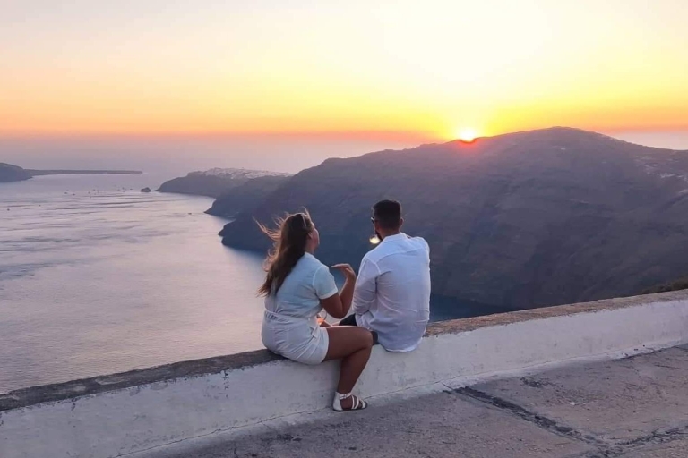 Santorini: tour privado al atardecer con picnic y trasladoSantorini: tour privado de la isla Sunset con picnic y traslado