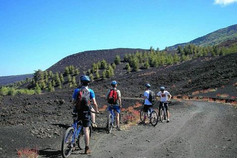 From Linguaglossa: Mount Etna E-Bike Rivers of Rock Tour