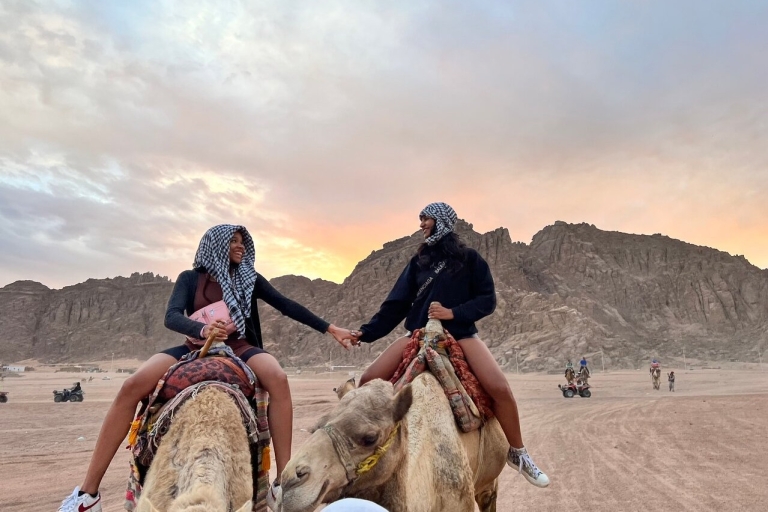 Sharm El Sheikh: Sunset Tour by ATV Quad with Echo Mountain Shared Tour by Single Quad with Camel Ride, Dinner, and Show