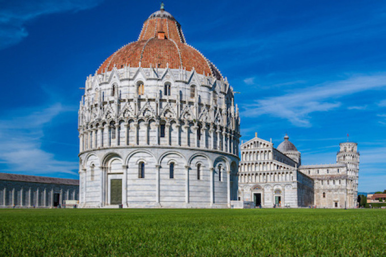 Biljett till Pisa: Square of Miracles monument med lutande tornet