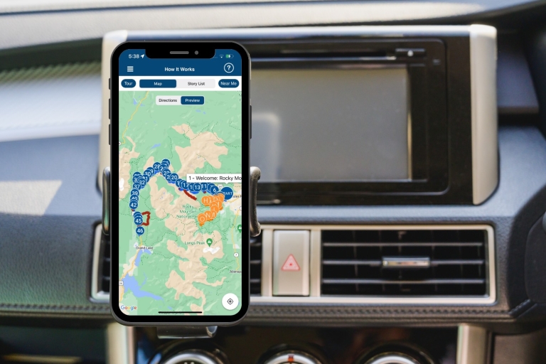 Parque Nacional de las Montañas Rocosas: App de audioguía en coche