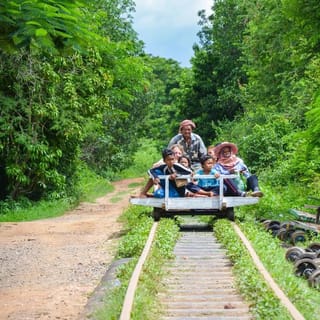 Battambang: Temples & Bat Caves Tour with Bamboo Train Ride